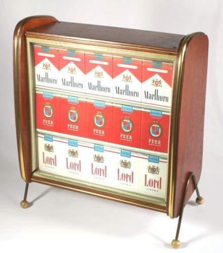 Zigarettenspender BLÜTE, gold/apricot, 1950er – BLISS modern antiques