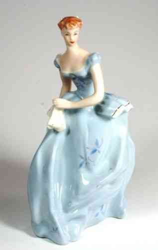 Porzellanfigur "Die Schöne im blauen Kleid"