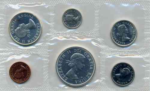 Kanada - Münzsatz Silberdollar 1964