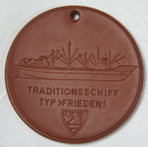 DDR Meissner Porzellanmedaille - Schiffbaumuseum Rostock